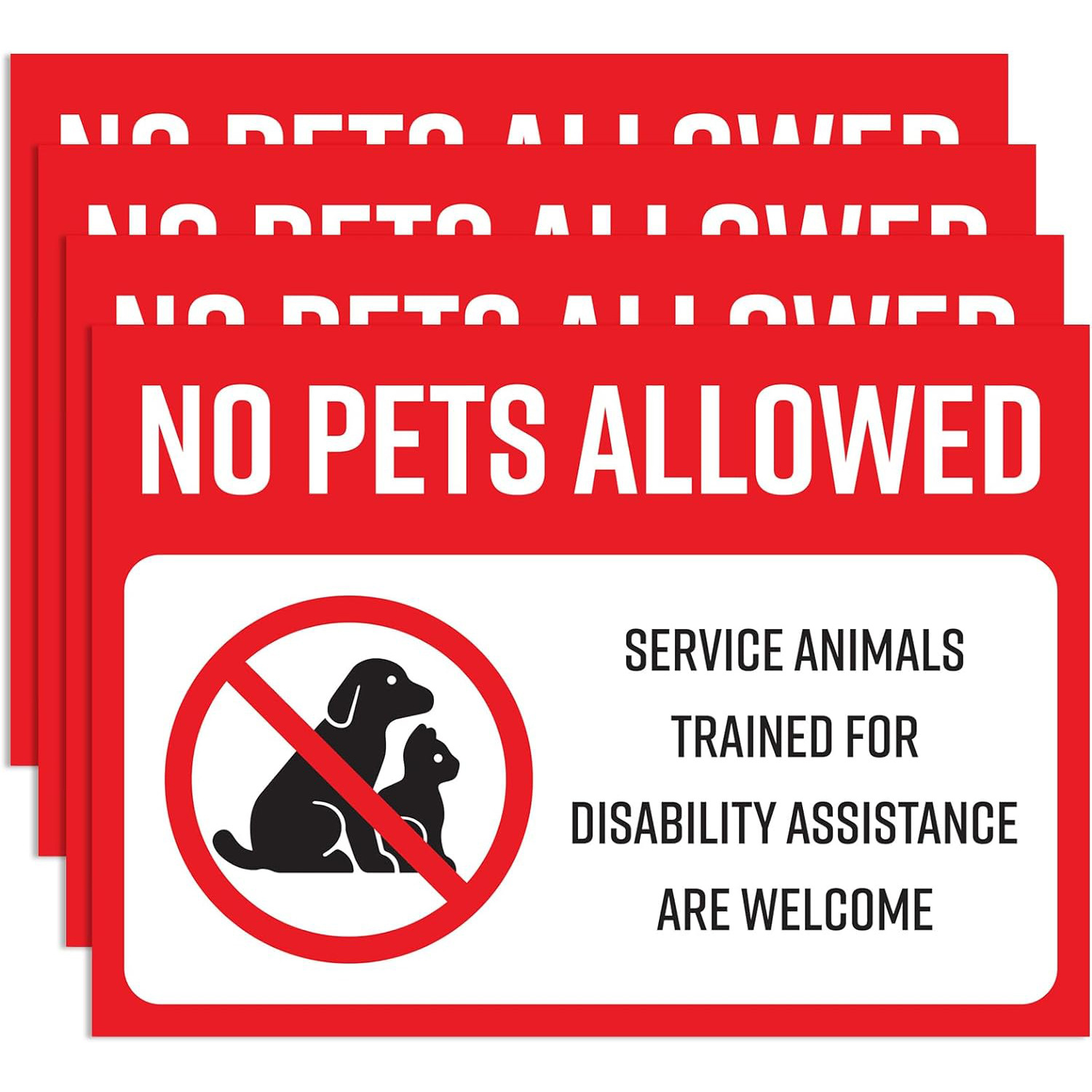 亚马逊热款公共场所指示标商用禁止携带猫狗等宠物进入标识牌贴纸