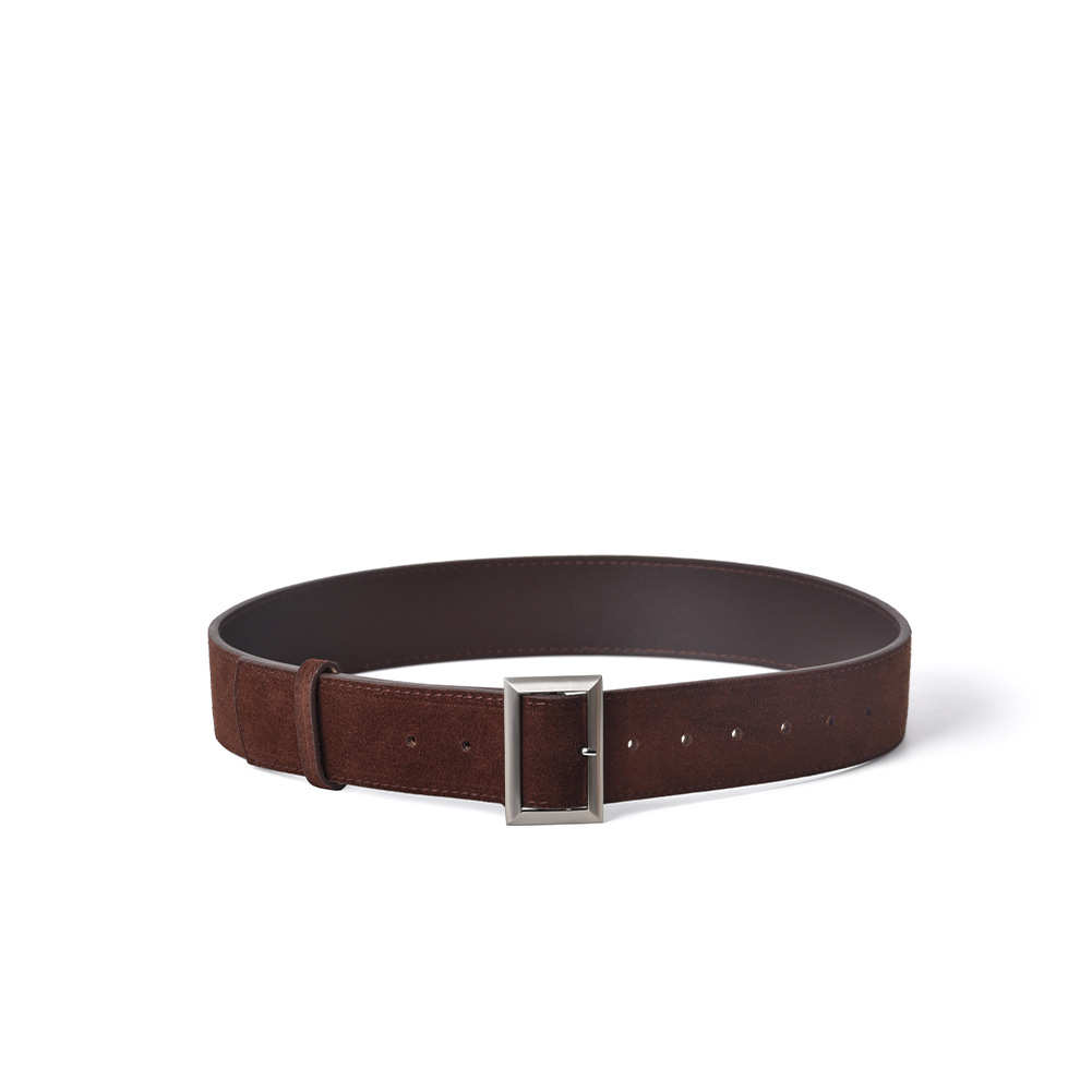 Versatile New Women's Leather Belt Fashion Alloy Wide Waist Belt Genuine Leather Waist Cincher For Coats Retro Decorative Slimming Simple Style - Thumbnail 3