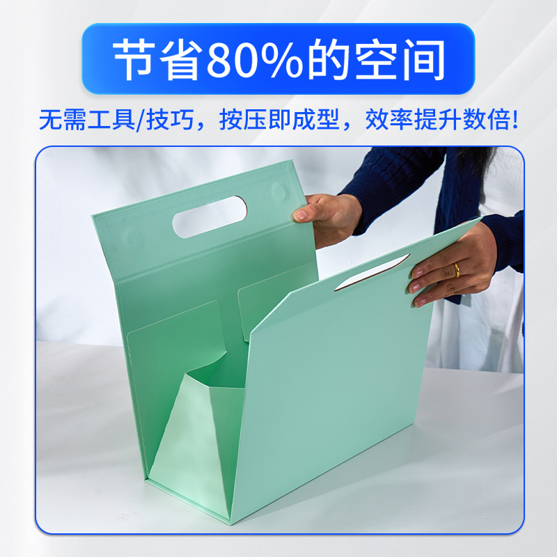 Inventario transfronterizo venta caliente de una pieza triangular portátil caja de regalo plegable quinta caja magnética puede imprimir logotipo