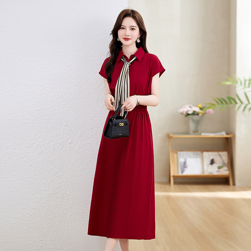 Fashion dress Women's Summer New Slim-fit Elegant Fashion Long Popular A- line Skirt with Tie Z5262 Fashion dress Women's Summer New Slim-fit Elegant Fashion Long Popular A- line Skirt with Tie Z5262