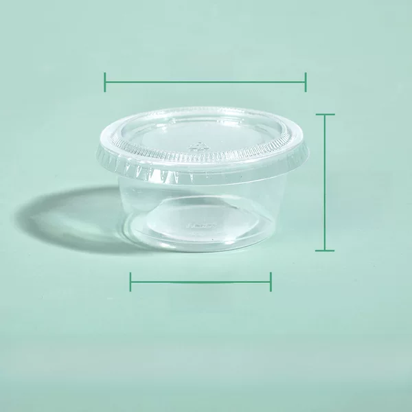 2oz disposable PP sauce cup 60ML with lid packing box seasoning cup drinking cup dip box salad box hot sale