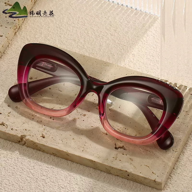 跨境新品欧美个性老人阅读镜亚马逊外销烈焰红唇潮流弹簧腿老花镜