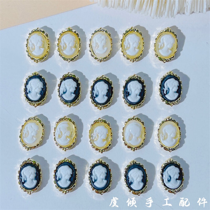 Yu Qing nail jewelry Net red baroque beauty head new resin diy nail decoration accessories material Yu Qing nail jewelry Net red baroque beauty head new resin diy nail decoration accessories material
