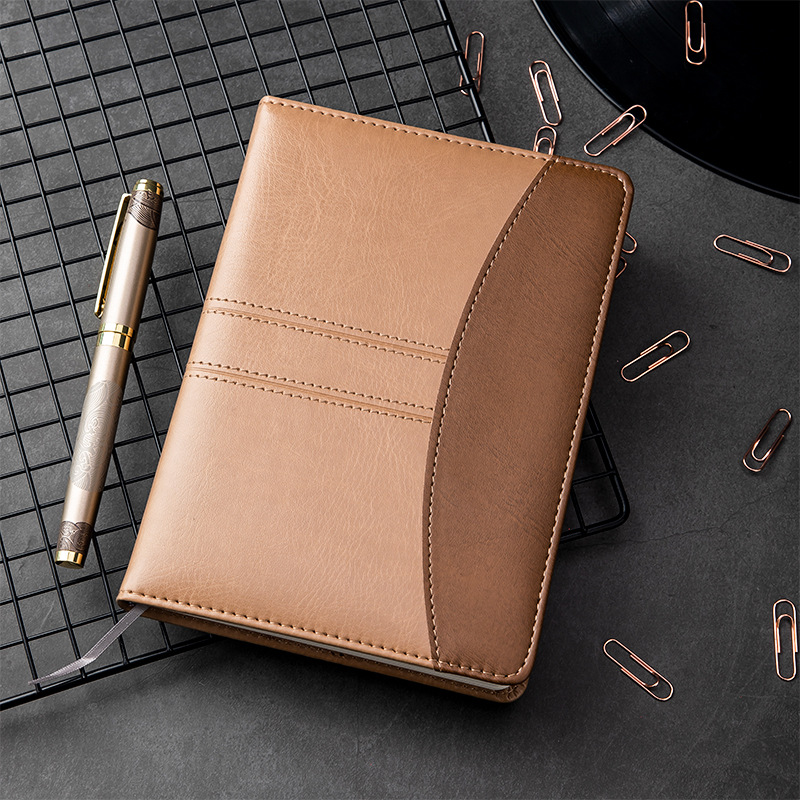 Deli7921 Leather Notebook25 KNotepad Business Meeting Record Book160 Pages