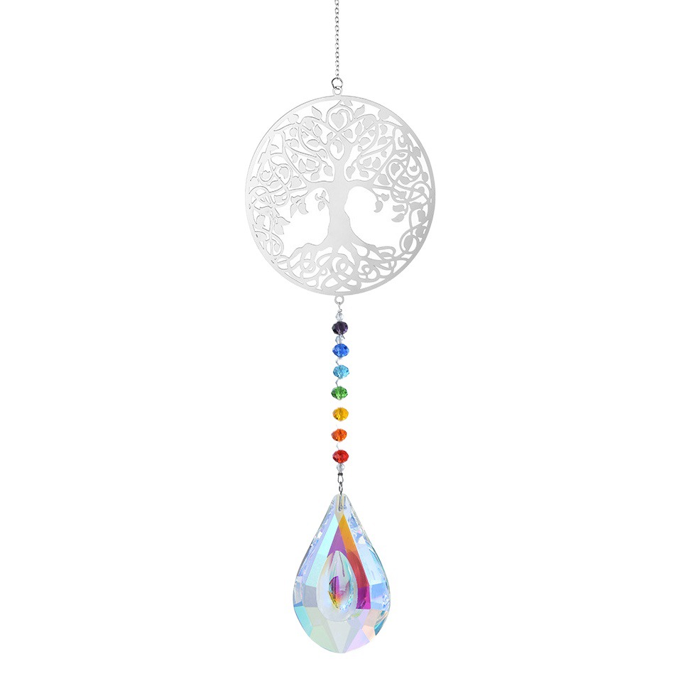 Suncatcher suministro transfronterizo DIY decoración de jardín Árbol de la vida Flor de peonía serie Crystal Sun Catcher