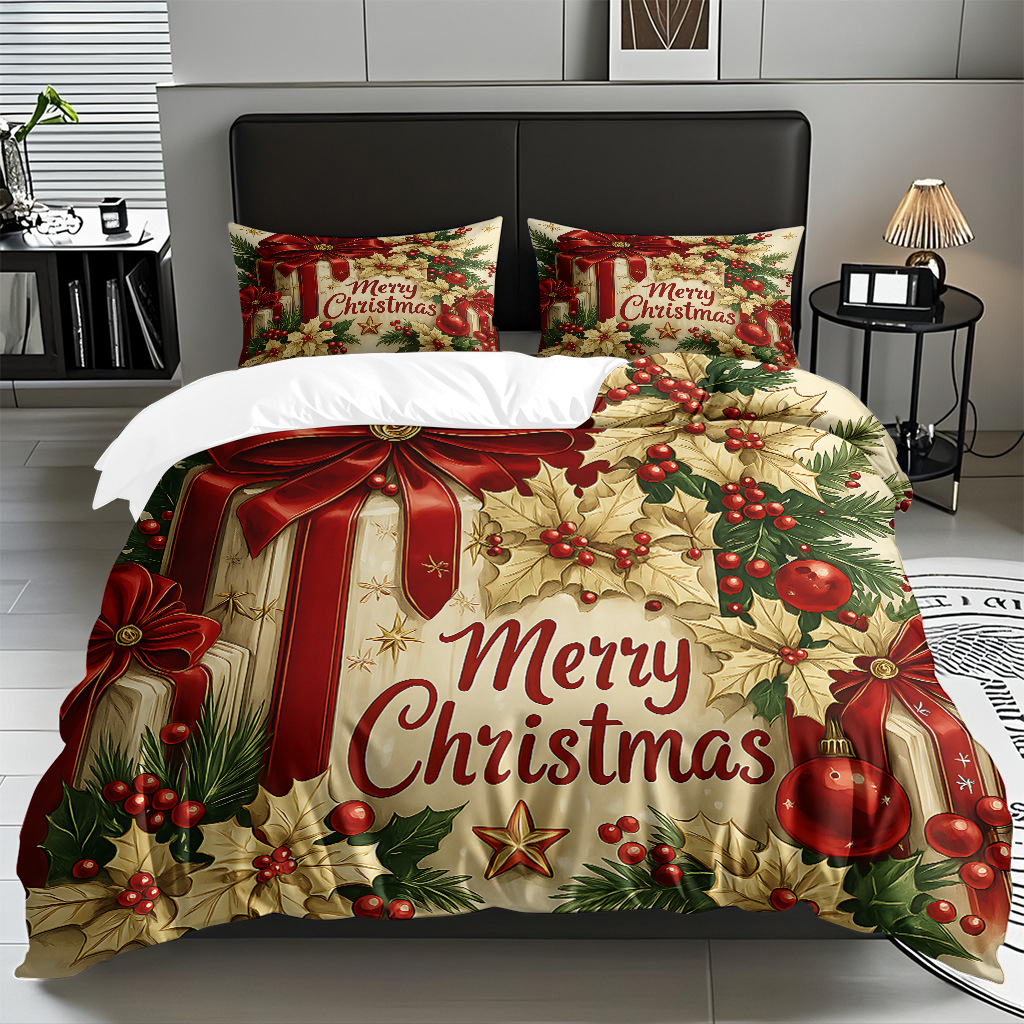 Impresión digital 3D Kit de colcha de navidad muñeco de nieve alce piel fábrica de textiles caseros directa TEMU / JIT