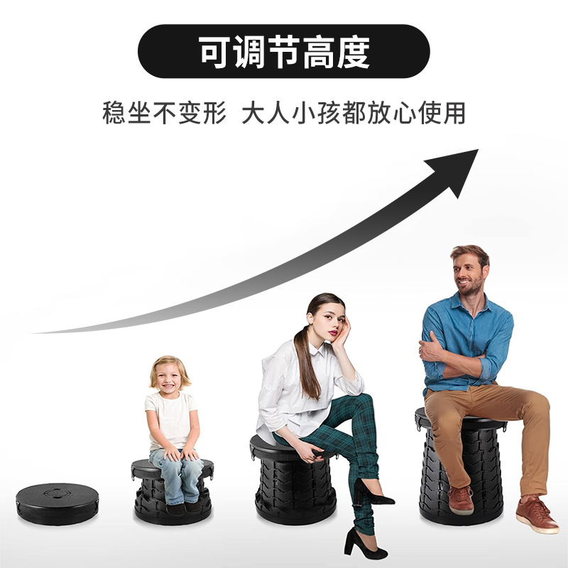 Inodoro plegable de séptima generación para acampar al aire libre, inodoro móvil de emergencia temporal, bote de basura multifuncional, envío directo de fábrica transfronterizo