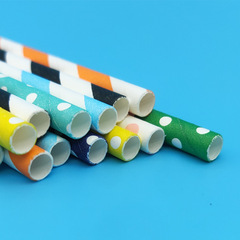 100 Colorful Paper Drinking Straws Disposable Eco-Friendly Creative Juice Cocktail Art Paper Party Straws
