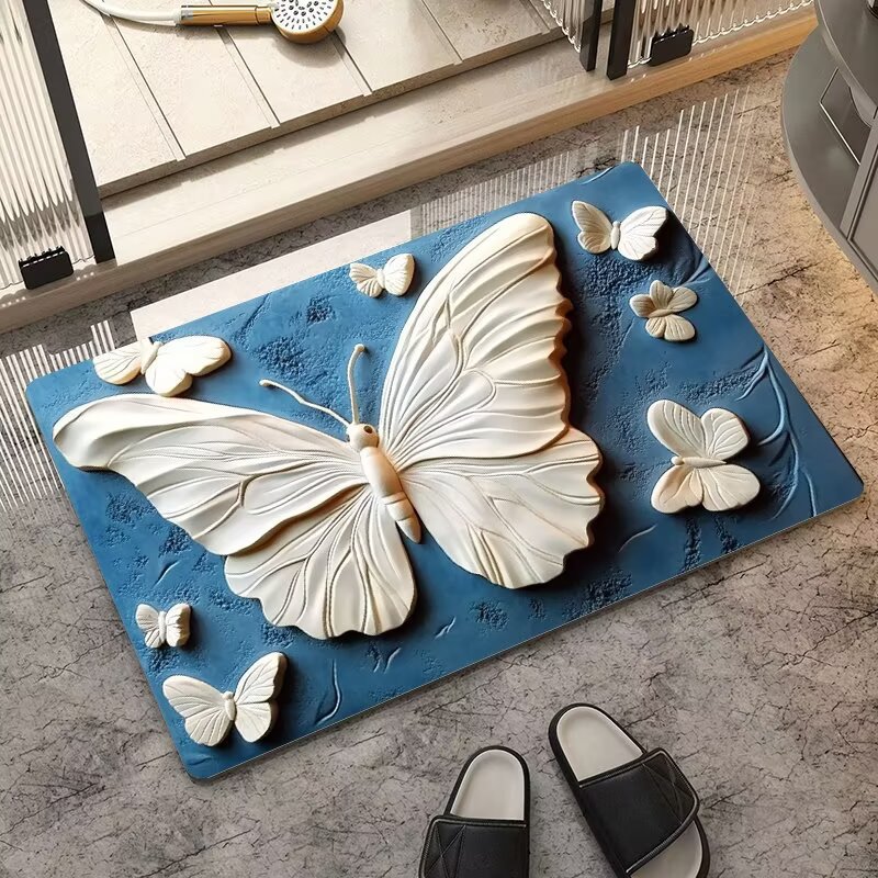 Diatomaceous Earth Bath Mat Quick-dry Non-slip Bathroom Rug_voghion.com