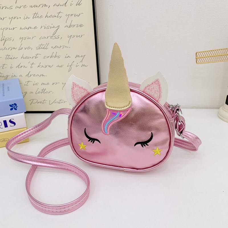 Colorido brillante unicornio bebé niña linda de dibujos animados moda princesa bolsa de hombro bolsa de mensajero bolsa de los niños
