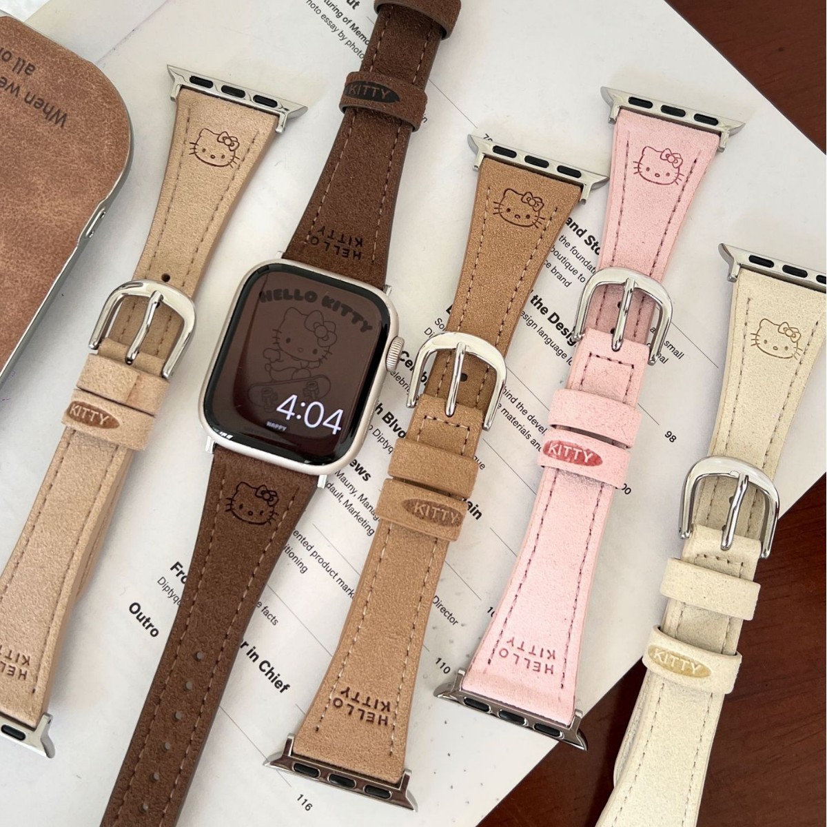 Katie's Suede-Like Small Waist Leather Strap Is Suitable for Apple Iwatch11 Generation 10/987Ultrase