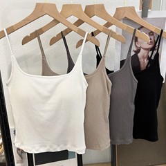 Threaded cotton suspender for women with inner breast pad vest for women with inner breast pad for women with integrated beauty back long base with chest pad vest for women