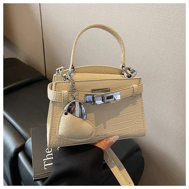 Bolso de mano de alta gama para mujer 2025 nuevo estilo retro patrón de cocodrilo Kelly bolso de mensajero de un solo hombro casual simple