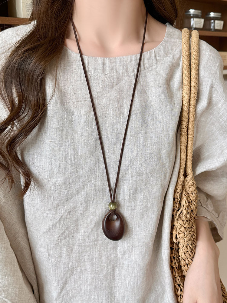53# necklace-coffee color