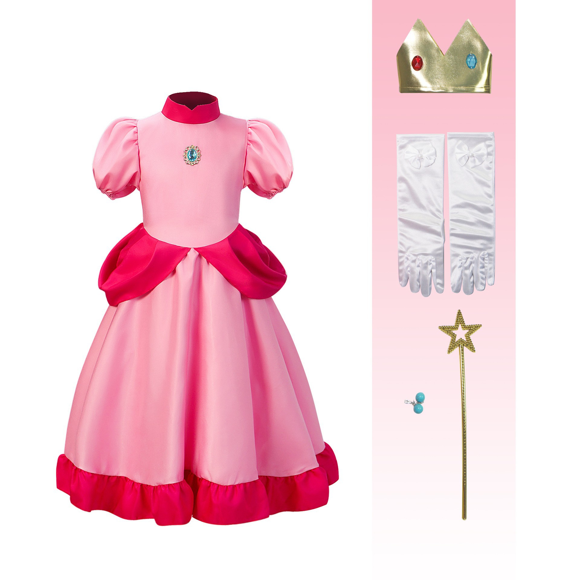 Clearance spot Princess Peach dress Super Mario pink Peach Princess…
