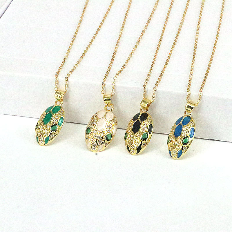 Fashion Geometric Copper Necklace Stoving Varnish Plating Zircon Copper Necklaces