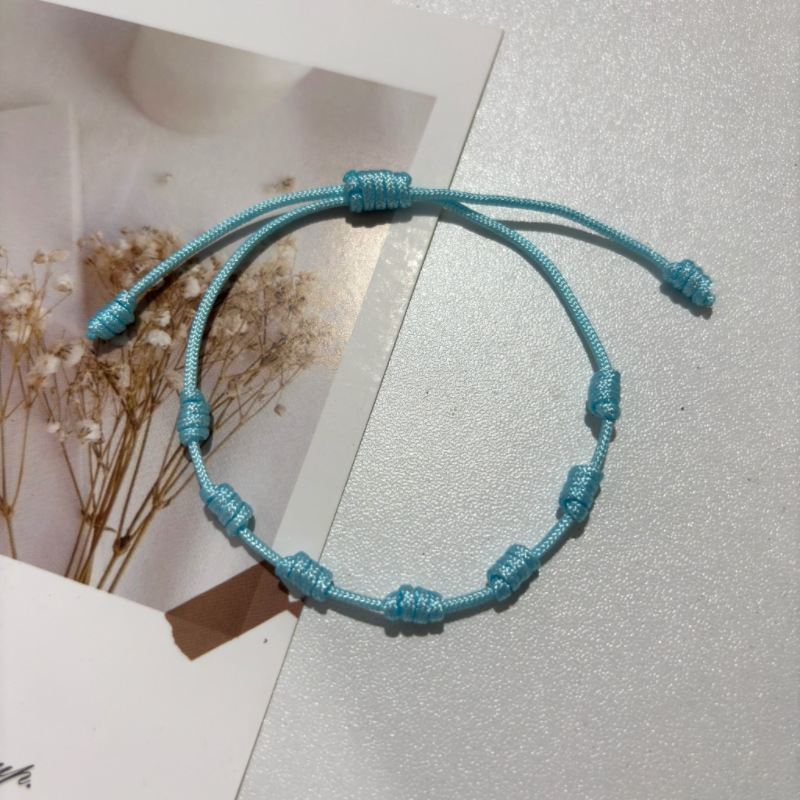 跨境热销时尚7结幸运手链简约个性B线手工编织可调节情侣友谊手绳|undefined