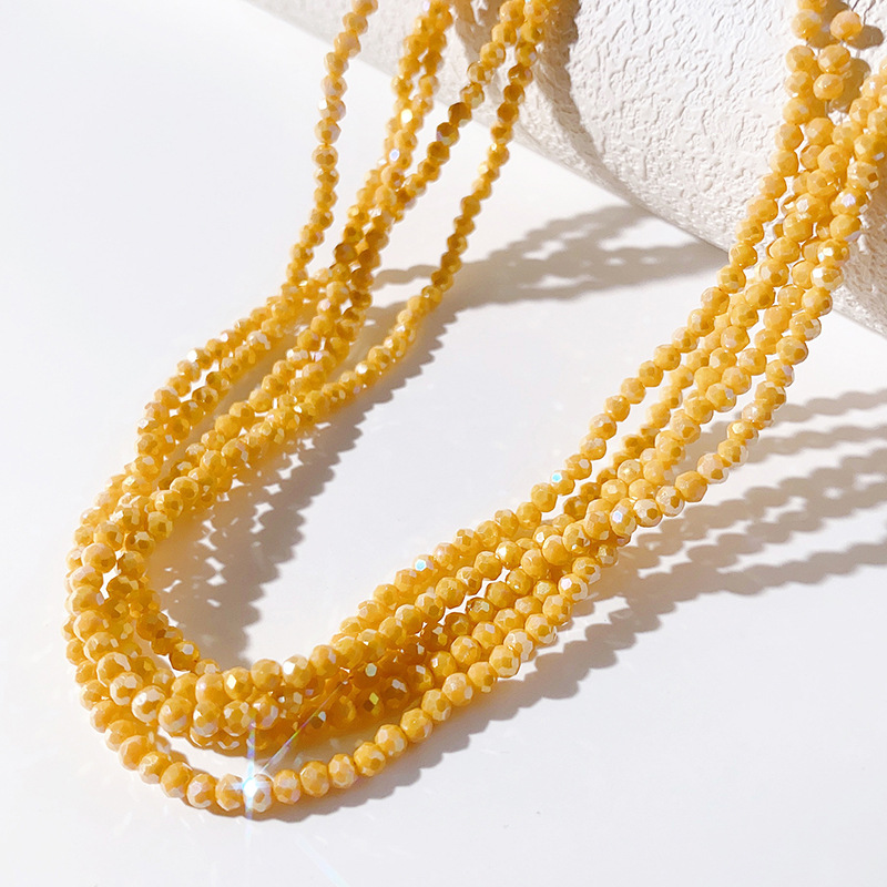 Cuentas planas de 1MM para ruedas de cuentas, cuentas de porcelana AB de alta temperatura, coloridas, transparentes, iridiscentes, facetadas, para pendientes, pulseras, espaciadores y micro cuentas.