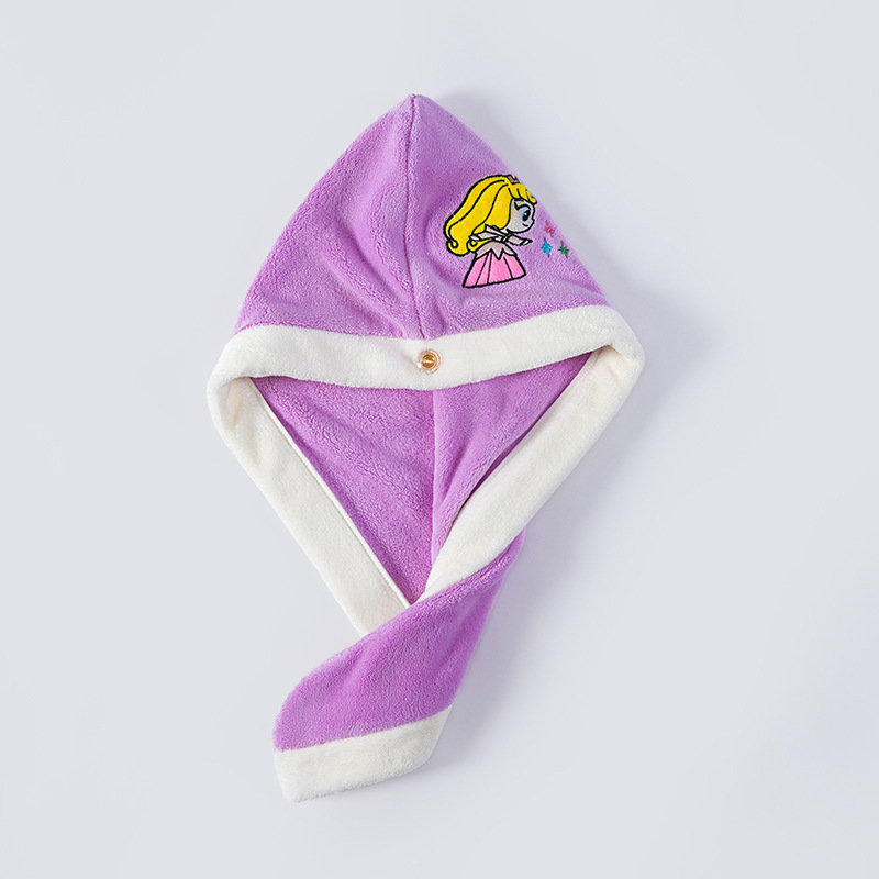 Pink-purple small princess costume, hair towel