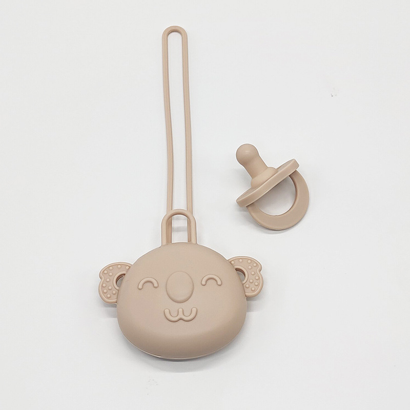 Chupete bolsa de almacenamiento bebé chupete de silicona de calidad alimentaria bebé dibujos animados mordedura música chupete bolsa