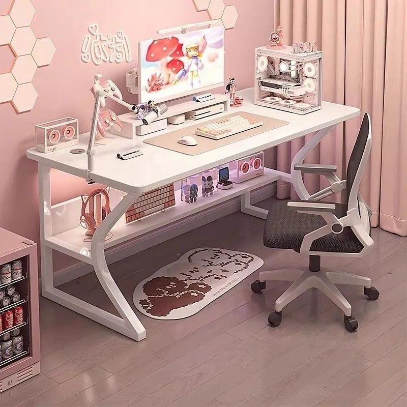 New Popular Model of Desktop Computer Desk for Home Bedroom Rental, Suitable for Boys and Girls, Gaming Desk, Office Writing Desk, Assembly Required