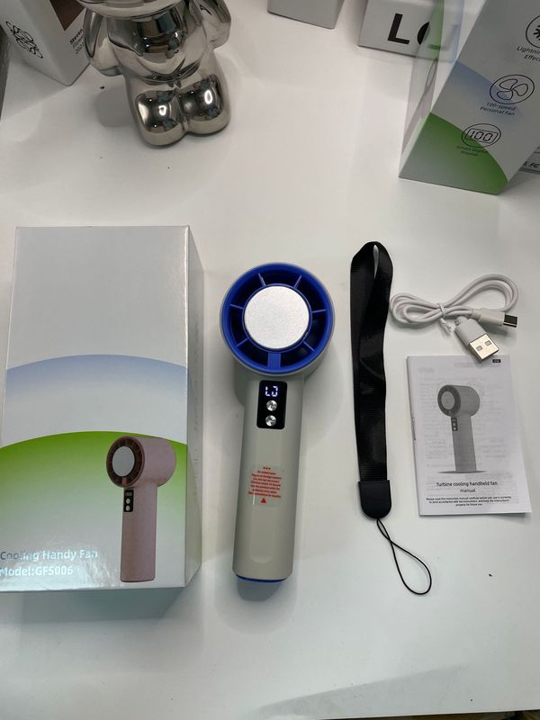 新しい 100 スピード高速ハンドヘルドファン USB ミニポータブル充電タービン小型ファンデスクトップ小型扇風機|undefined