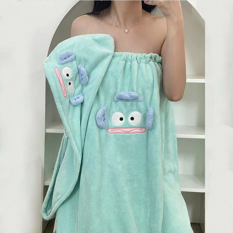 El juego de tres piezas de toalla de baño de pez payaso se puede usar, se puede envolver en una toalla grande, absorbe agua, lindo dormitorio de estudiantes, falda de baño sin pelo