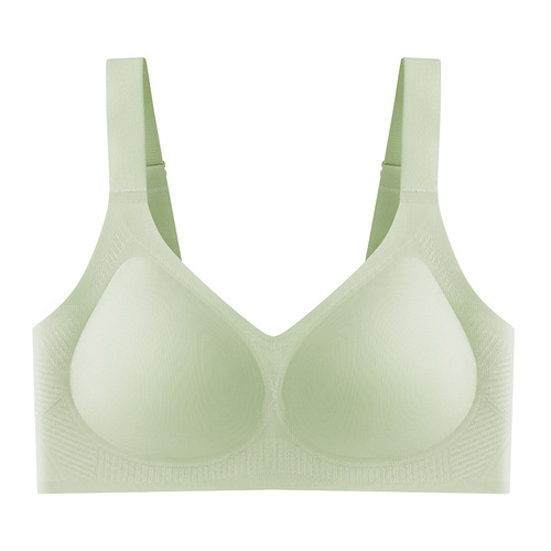 [High quality] One-piece fixed cup seamless underwear for women with big breasts, thin jelly bra, adjustable bra