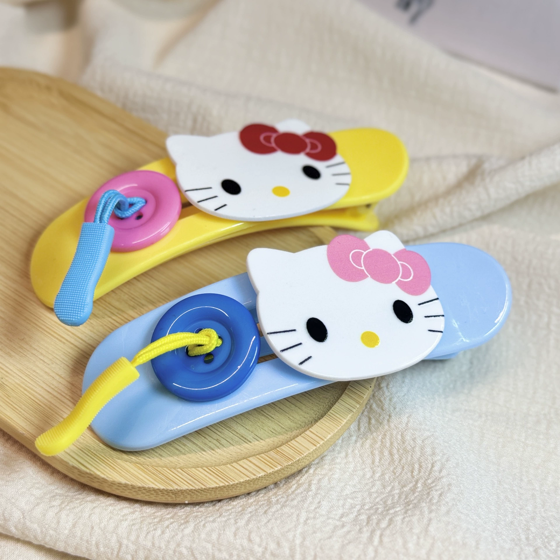 Заколка для волос с кошачьей кнопкой KT для девочек, большая заколка для полупрически, милый зажим для волос, аксессуар для волос для женщин