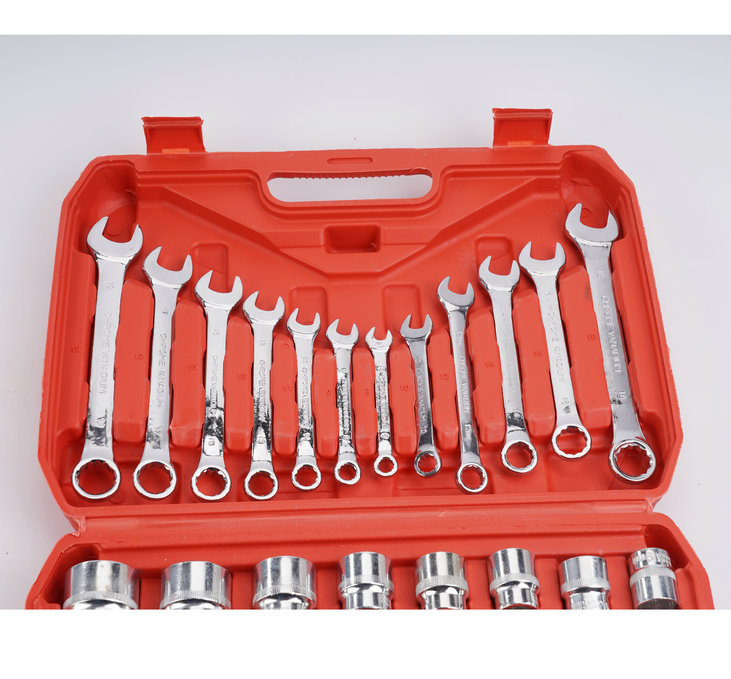 In stock: 37-piece auto repair socket wrench set, car maintenance tools, car repair ratchet, vehicle hardware toolbox