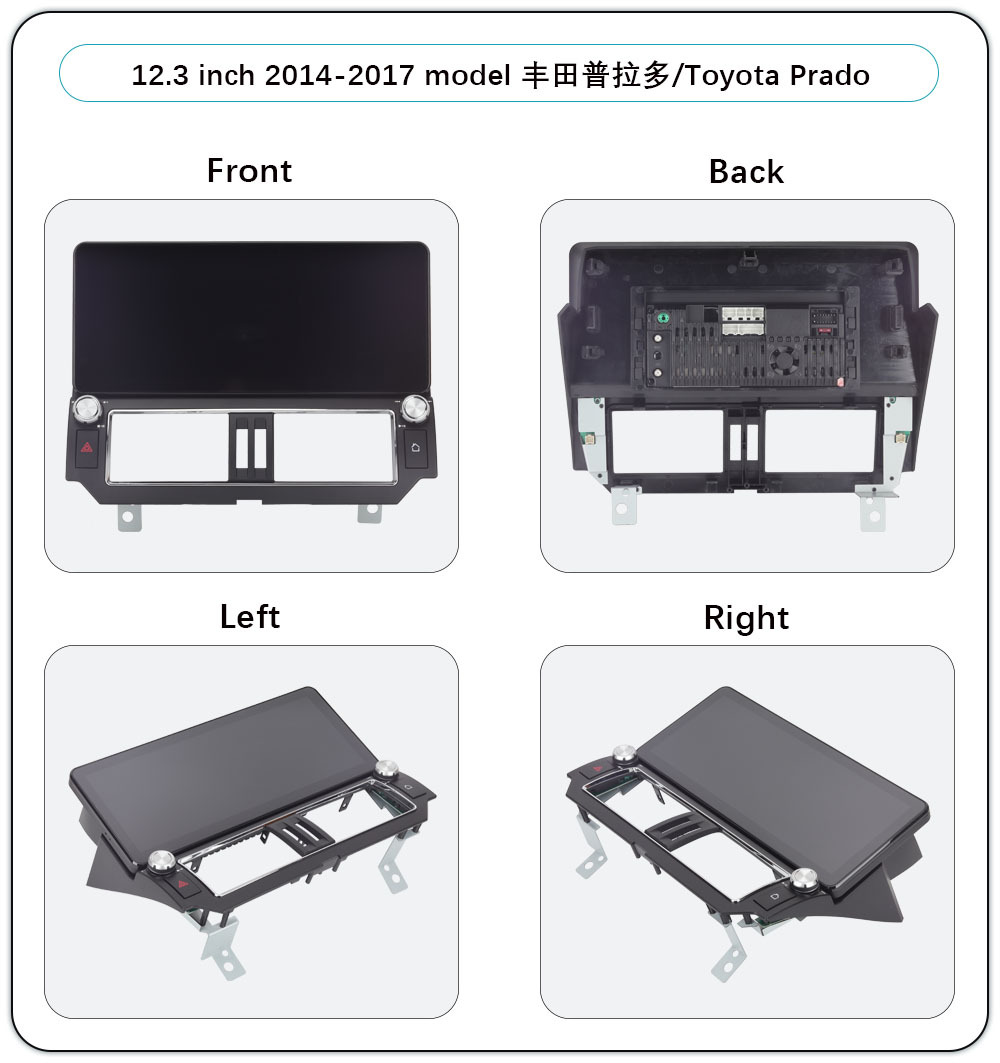 Suitable for 2010-2020 Toyota Prado New and Old Models Modification 12.3inch Android Large Screen Navigator