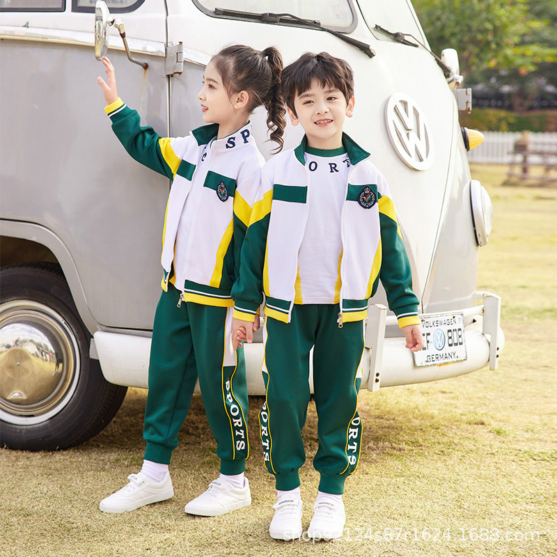 children Class clothes Athletic Wear Three pupil school uniform Spring summer kindergarten Park service One piece On behalf of