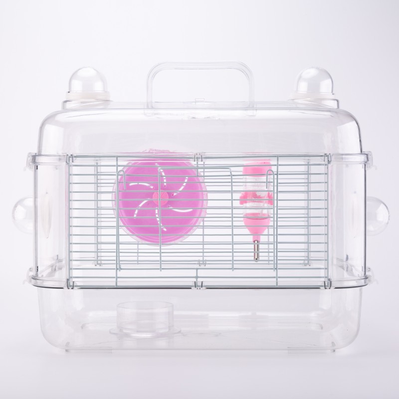 Jaula Multicapa para Hámster de Plástico PET, Diseño Transparente
