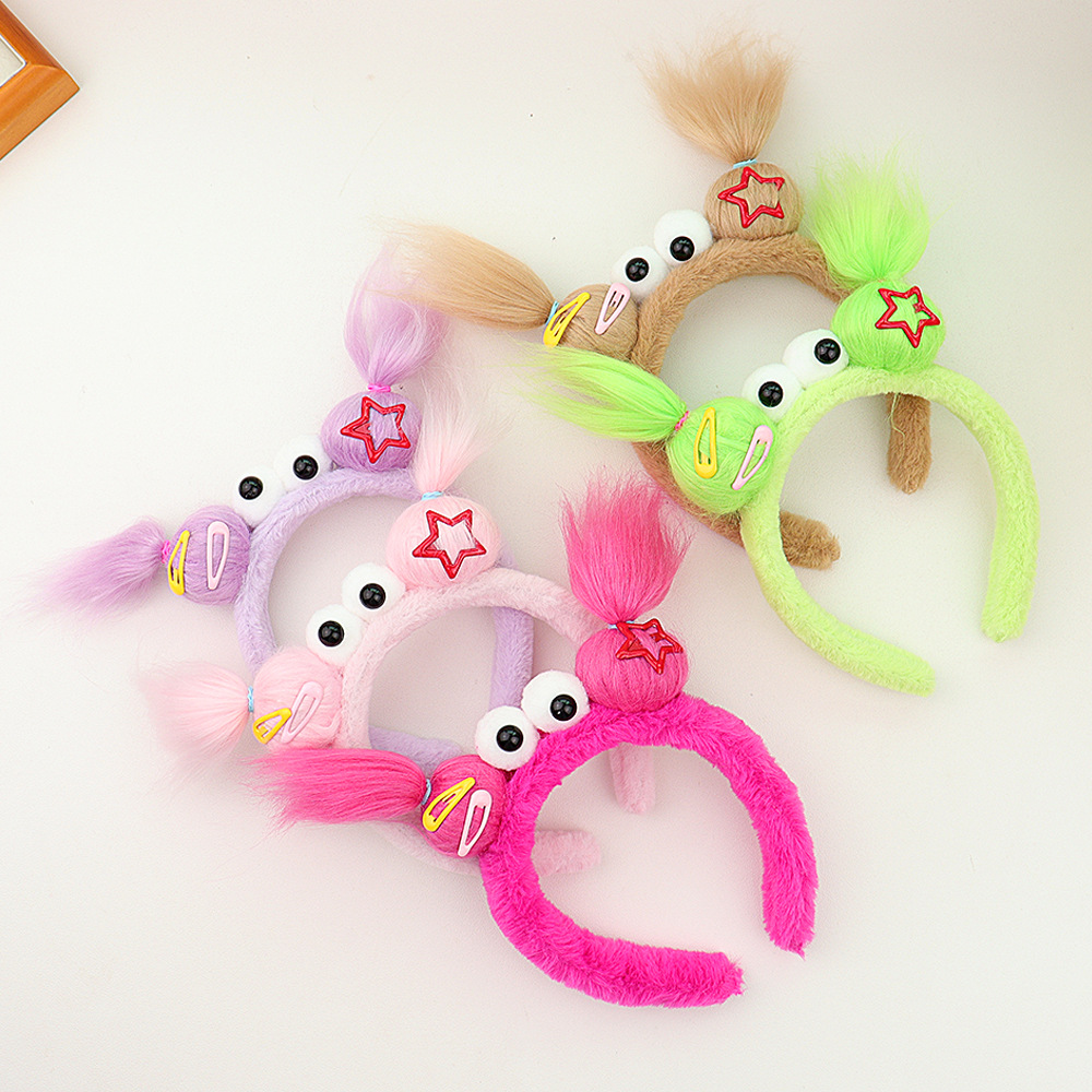 Diadema peludo muñeca fea talla de arena pequeño monstruo cara lavado horquilla Pelo Largo feo lindo antideslizante lindo felpa
