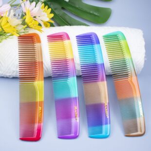 Jiamei spray paint rainbow plastic comb thickness two teeth comb hair comb color hair comb gift supply wholesale