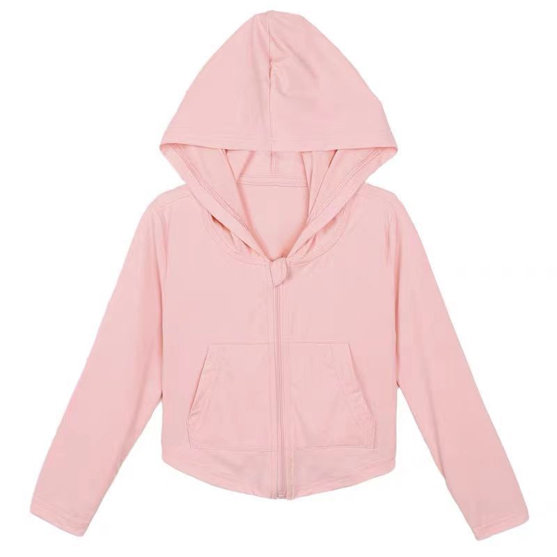 Verano nuevo bebé ropa de protección solar niñas delgada transpirable ultravioleta delgada chaqueta de protección solar de hielo encapuchado