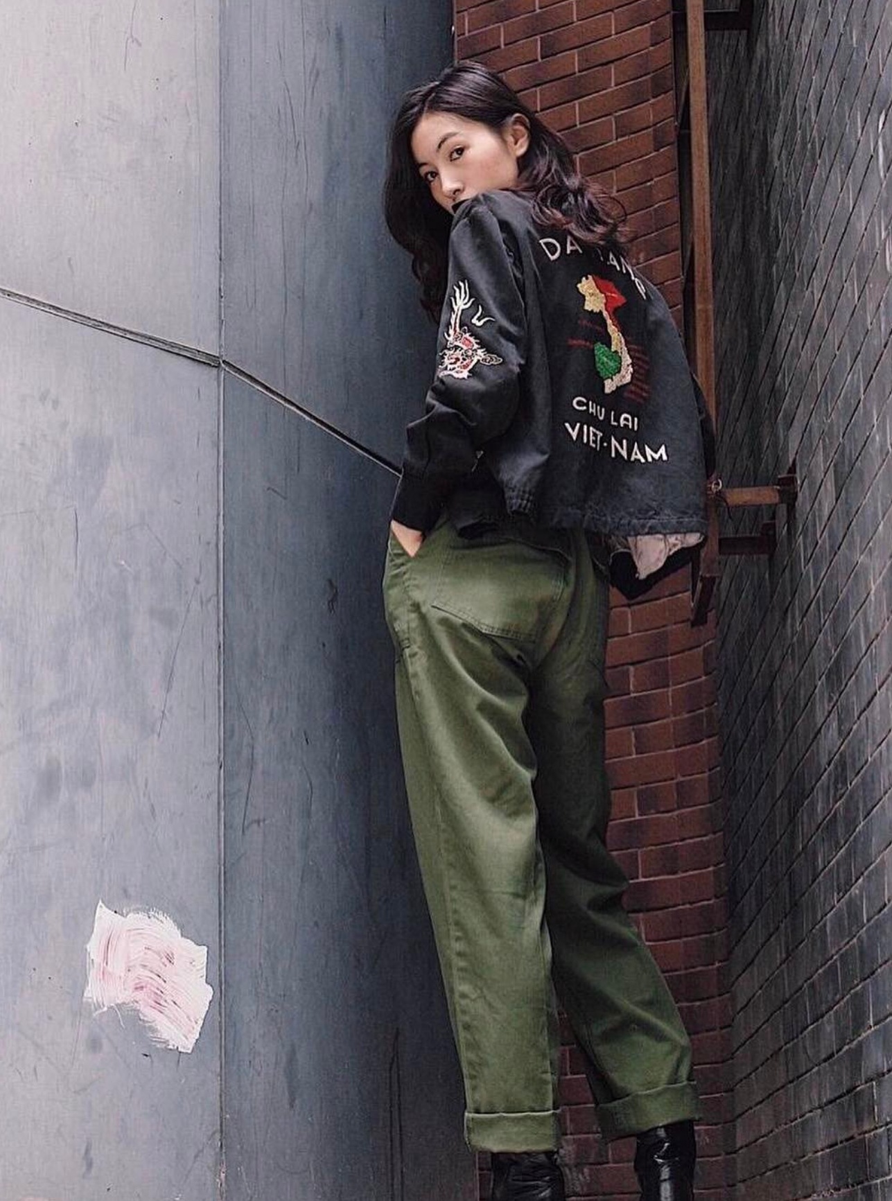 Spring and Autumn Yokosuka Jacket Vietnamese Embroidery Oriental Retro Vietnam Jacket Ami Khaki Work Jacket 5