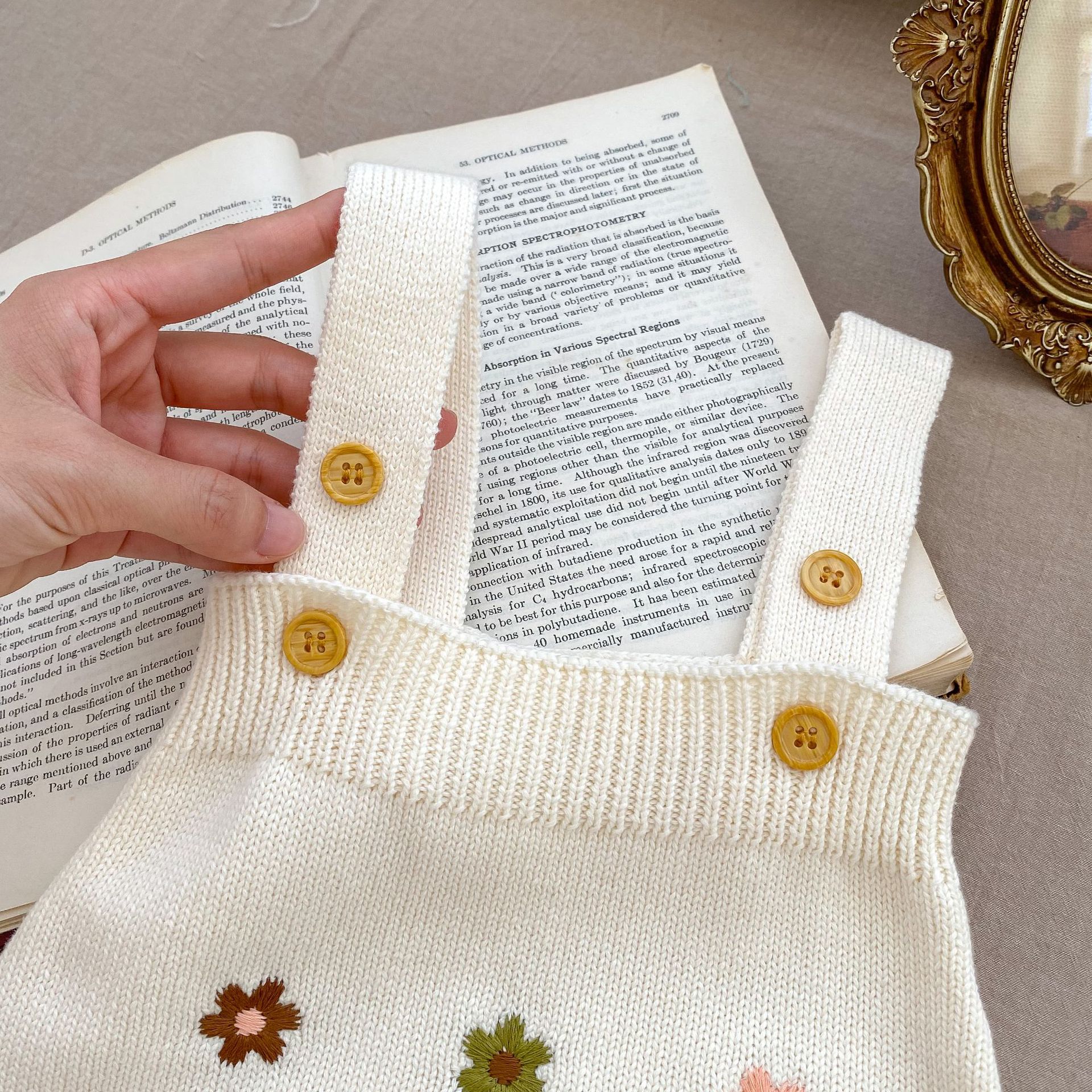 304g Weight Children's Sweater, Romper Children's Clothing Type Long Sleeve Sleeve Length Cotton Fabric Type Pastoral Flower Cotton Girls Clothing Sets