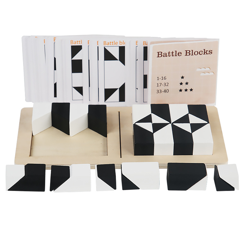 Nuevos bloques de construcción ocultos de madera rompecabezas educación temprana de los niños entrenamiento de pensamiento lógico juego de escritorio juguetes educativos al por mayor