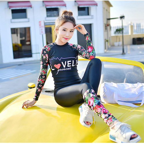 Korean wetsuit women's split sunscreen long-sleeved long-pants swimsuit women's slimming quick-drying parent-child snorkeling surfing jellyfish suit