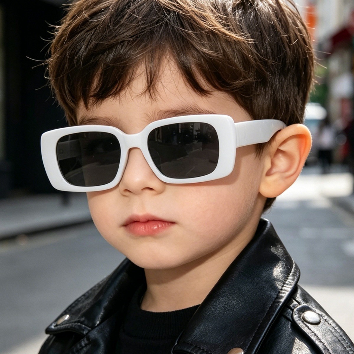 Gafas de Sol Infantiles Raine, Nuevas, al por Mayor, Acrílicas, Retro, Cuadradas, Modernas, Versátiles, con Protección UV para Exteriores