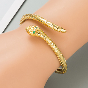 Art und Weise schlangenfrmiges verkupfertes 18K echtes Gold offenes Armband Grohandel Nihaojewelrypicture14
