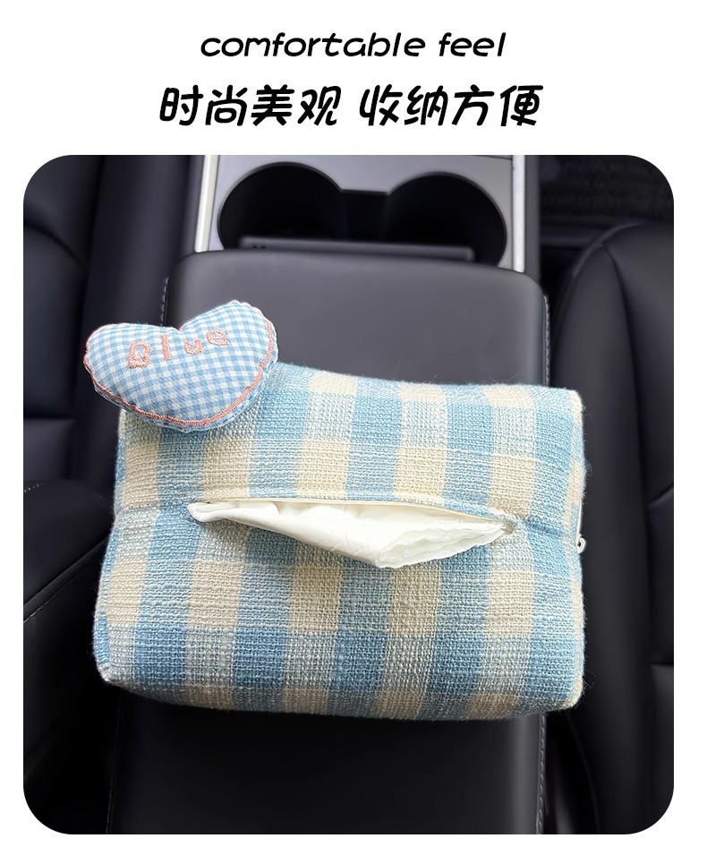 Dropshipping Car Tissue Box Back Chair Hanging Tissue Storage Box Cute Car Decoration 2025 New Style