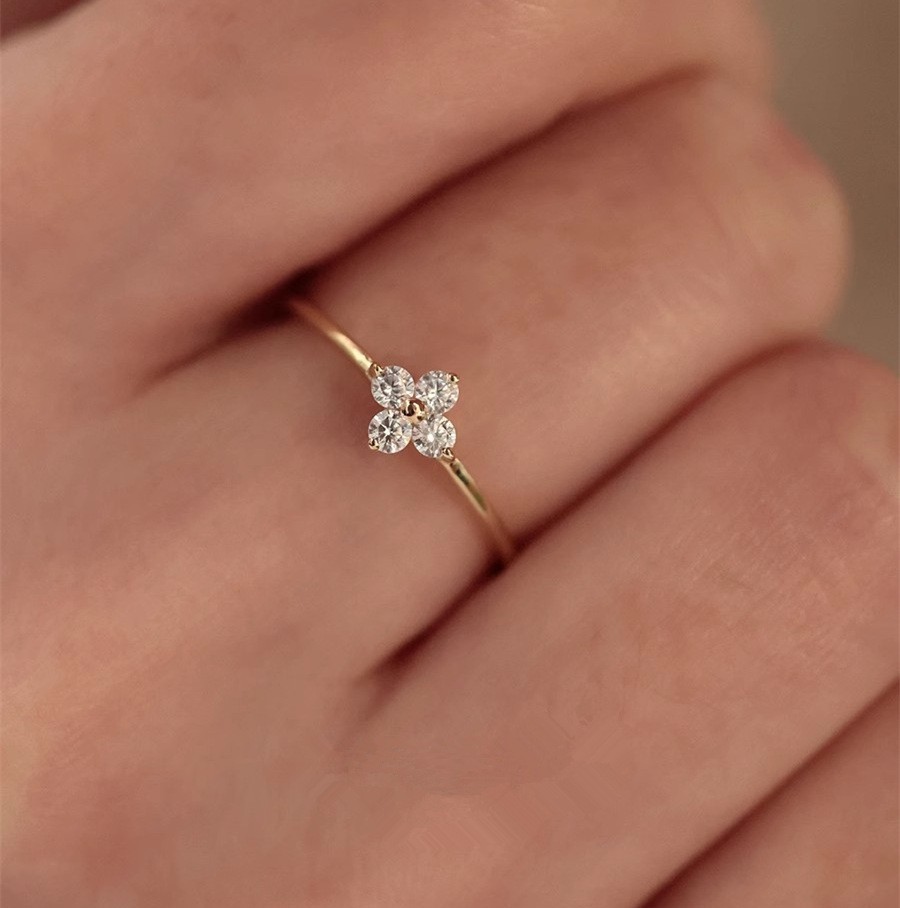 Timeless Four-leaf Clover Ring For Women Vintage Floral Accessory_voghion.com