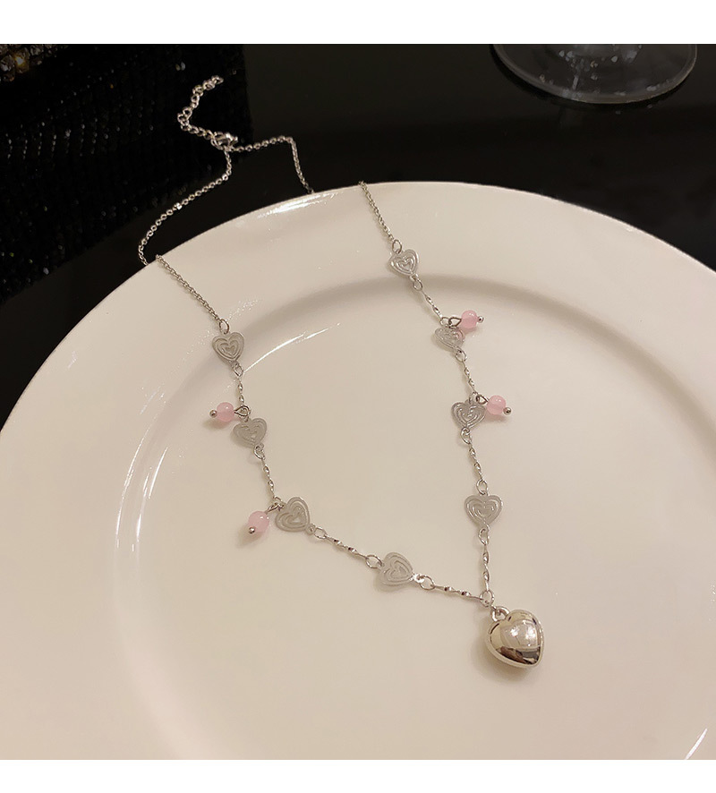 INS Style Heart Shape Titanium Steel Plating Pendant Necklace 1 Piece