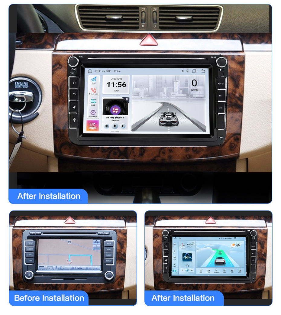 Suitable for Skoda Roomster, Fabia, Yeti, and Yeti Travel Edition Car Central Control Screen Reversing Image Navigation