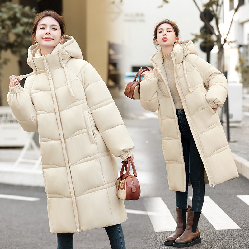 2025 invierno transfronterizo caño invierno ropa de algodón de plumón de invierno de mujeres encapuchado grueso chaqueta de invierno caliente