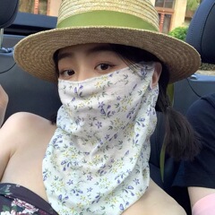 夏の顔全体日焼け止めマスク女性が運転して紫外線防止マフラーマスクで首の首の首を覆う