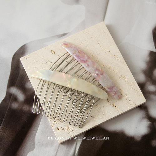 Super Fairy Fritillary Acetic Acid Insert Comb Seamless Hair Comb Bangs Clip Headgear Anti-Slip Broken Hair Inverted Hairpin Back Head Hairpin for Women