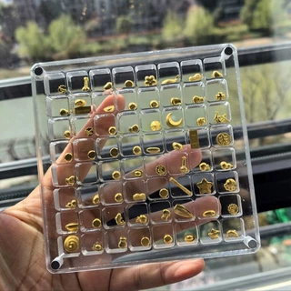 亚克力金豆豆收纳盒磁性贝壳收纳展示盒迷你高透明盒子小容器摆件